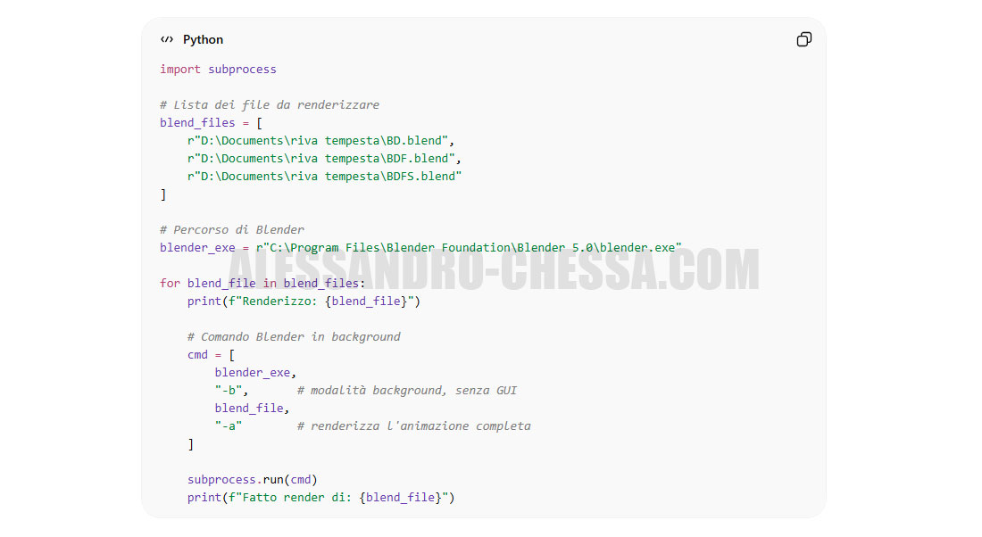 Automazione Blender con Python