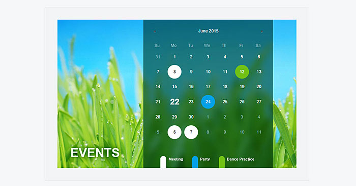 UI design calendario